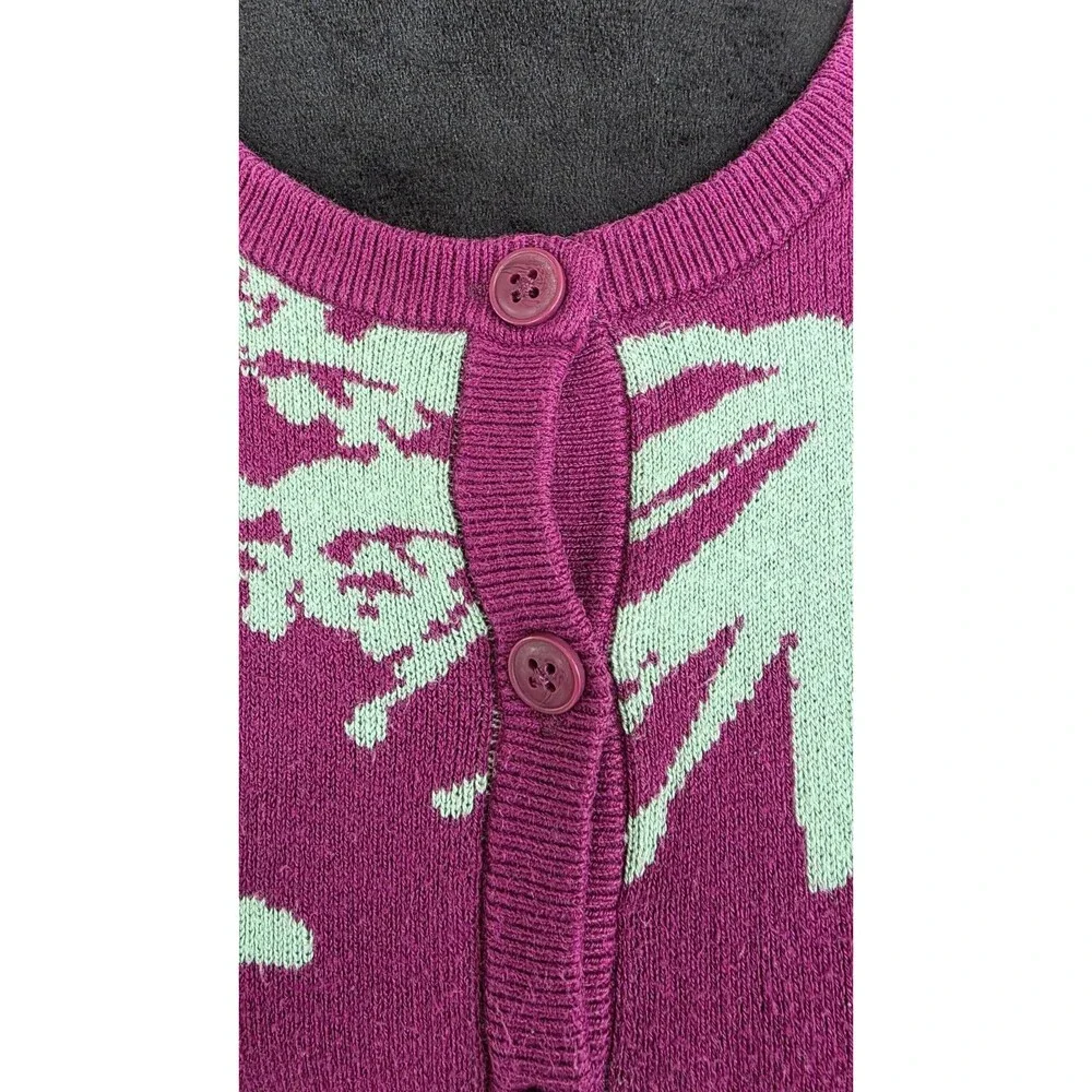 Future Collective Gabriella Karefa-Johnson Purple Teal Floral Cardigan XXS